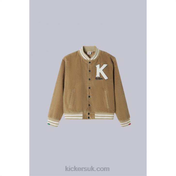 Baseball Jacket Beige Kickers ZDBR1019 Unisex