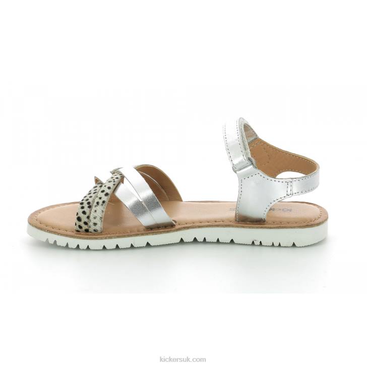 Betternew White Silver Printed Kickers ZDBR666 Kids