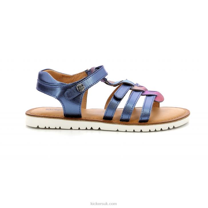 Brahmia Navy Metal Rainbow Kickers ZDBR649 Kids