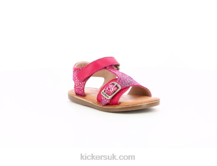 Diazz Dark Pink Printed Kickers ZDBR464 Kids