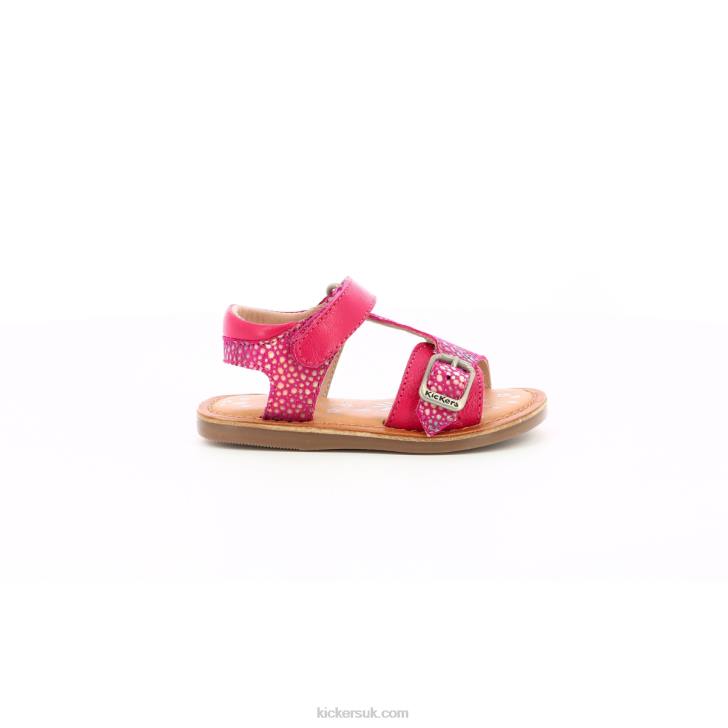 Diazz Dark Pink Printed Kickers ZDBR464 Kids