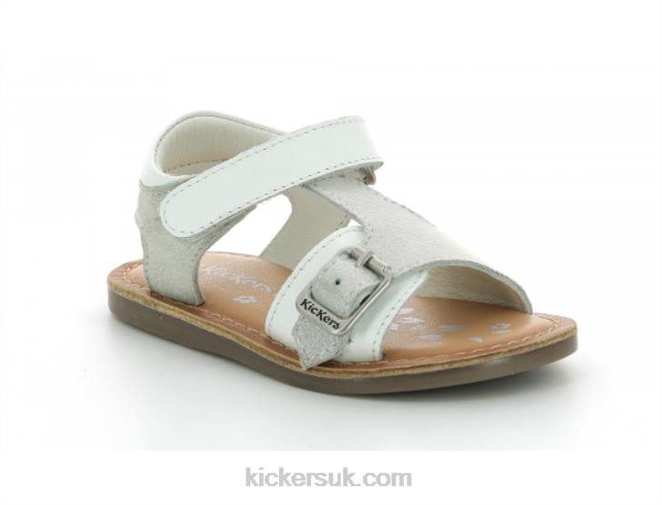 Diazz White Silver Metallized Kickers ZDBR553 Kids
