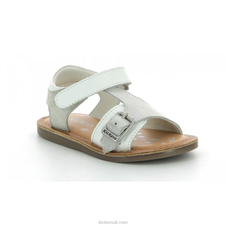 Diazz White Silver Metallized Kickers ZDBR553 Kids