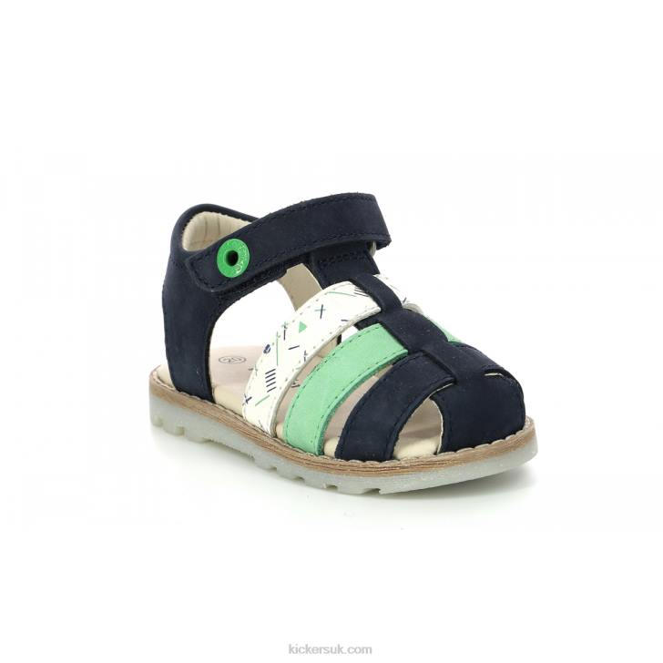 Nonosti Navy Green White Marina Kickers ZDBR399 Kids