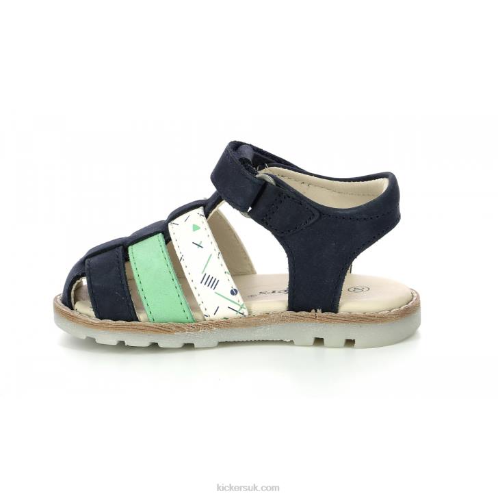 Nonosti Navy Green White Marina Kickers ZDBR399 Kids