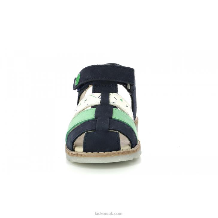 Nonosti Navy Green White Marina Kickers ZDBR399 Kids