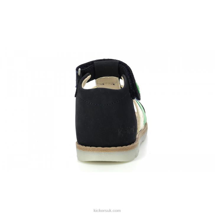 Noopi Navy Green White Marina Kickers ZDBR387 Kids