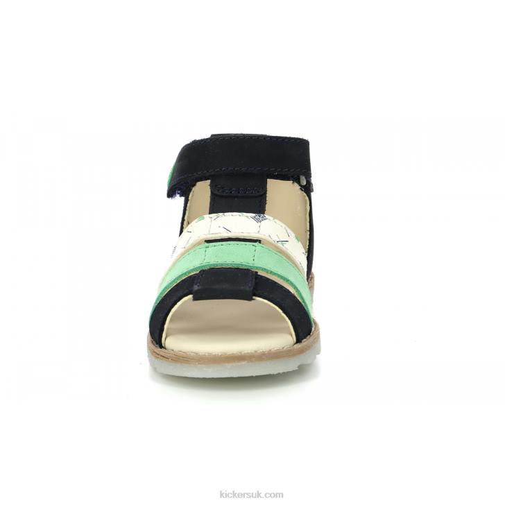 Noopi Navy Green White Marina Kickers ZDBR387 Kids