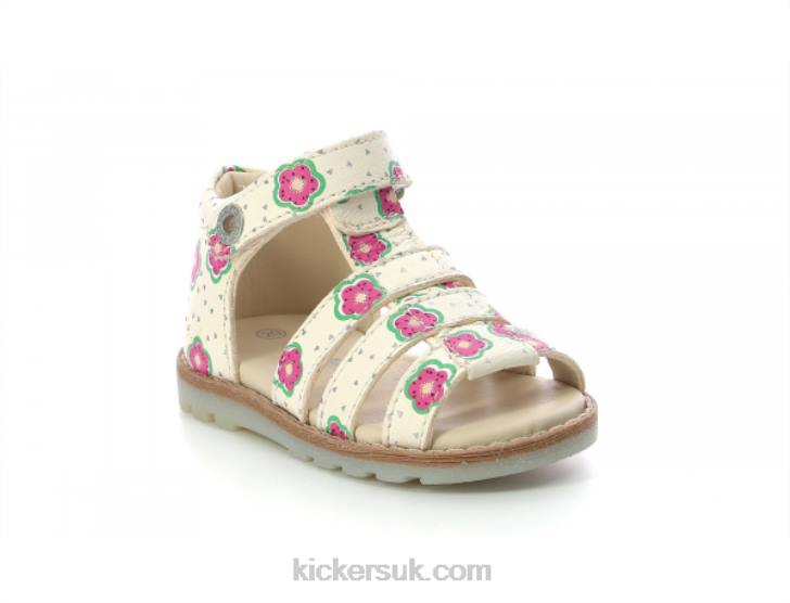 Noopi Off White Flower Kickers ZDBR388 Kids