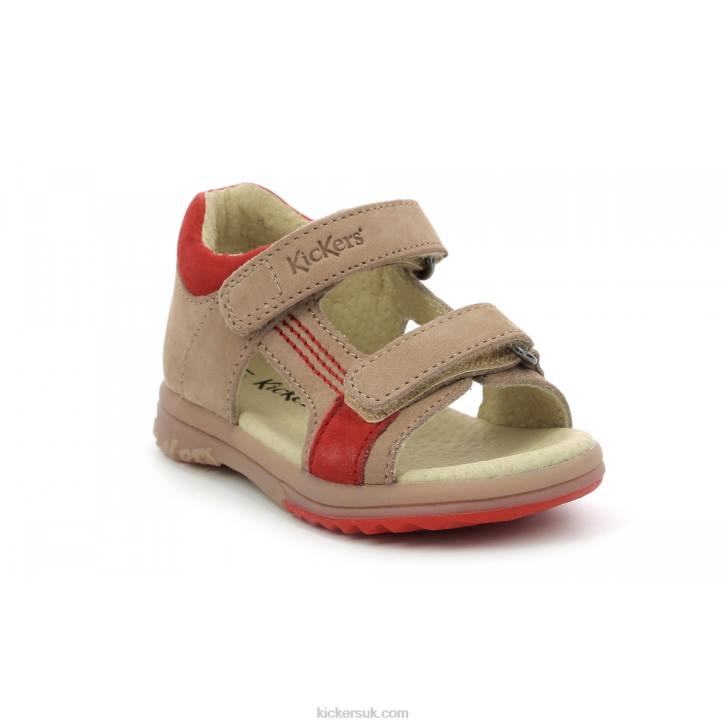 Plazabi Beige Orange Kickers ZDBR401 Kids