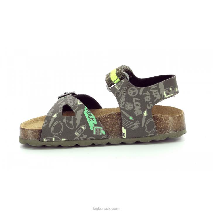 Sostreet Khaki Yellow Printed Kickers ZDBR704 Kids