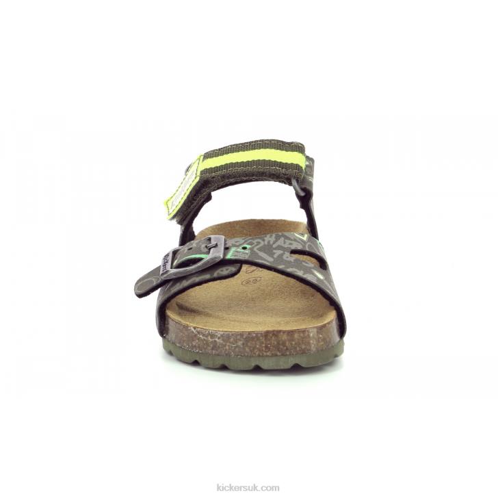 Sostreet Khaki Yellow Printed Kickers ZDBR704 Kids