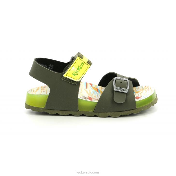 Sostreet Khaki Yellow Surf Kickers ZDBR573 Kids