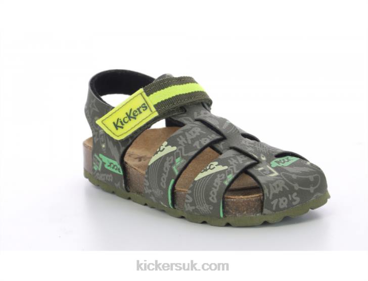 Sosummer Khaki Yellow Printed Kickers ZDBR489 Kids