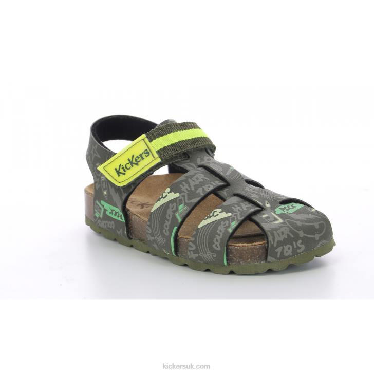 Sosummer Khaki Yellow Printed Kickers ZDBR489 Kids