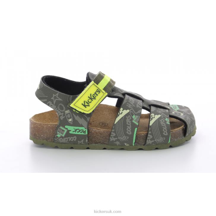 Sosummer Khaki Yellow Printed Kickers ZDBR489 Kids