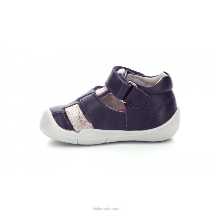 Wasabou Navy Pink Metallized Kickers ZDBR456 Kids
