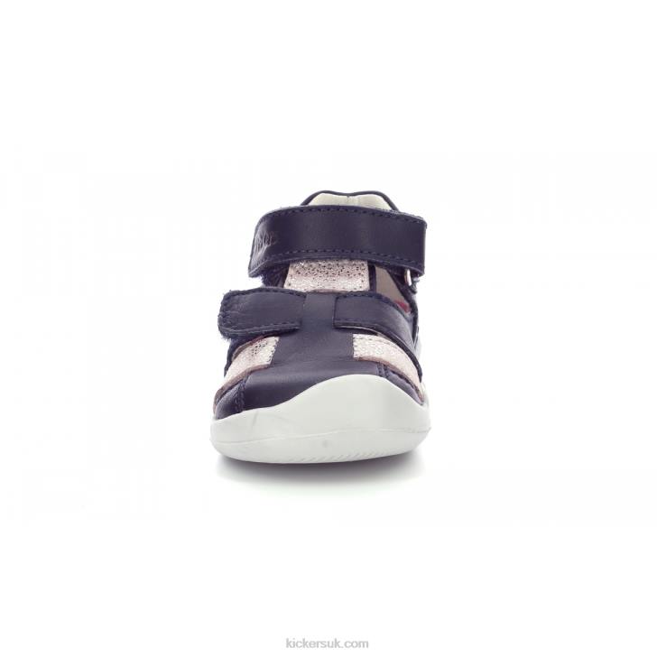 Wasabou Navy Pink Metallized Kickers ZDBR456 Kids