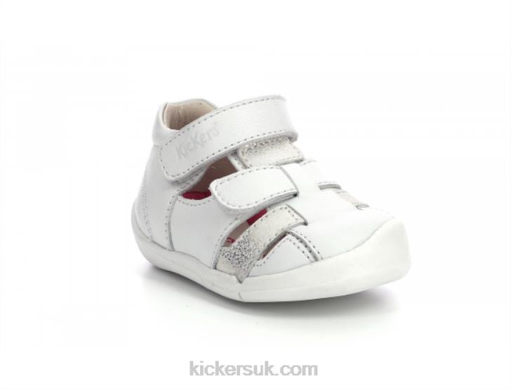 Wasabou White Metallized Kickers ZDBR458 Kids