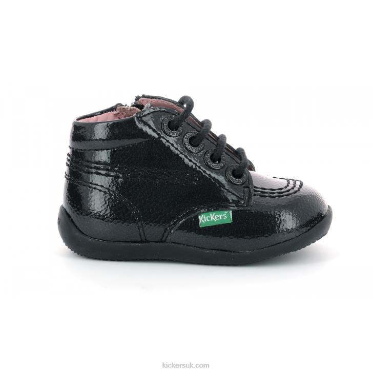 Billista Zip Black Perm Patent Kickers ZDBR912 Kids