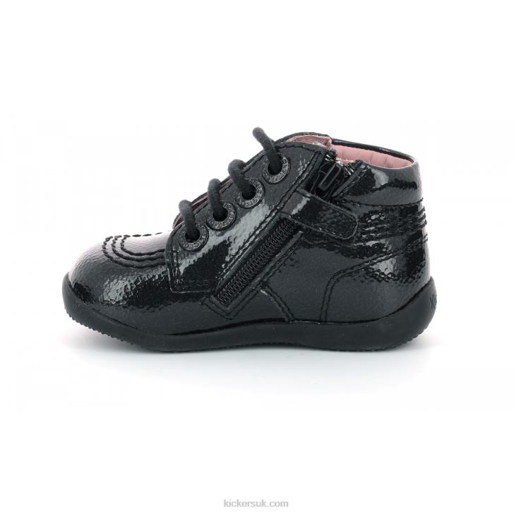 Billista Zip Black Perm Patent Kickers ZDBR912 Kids