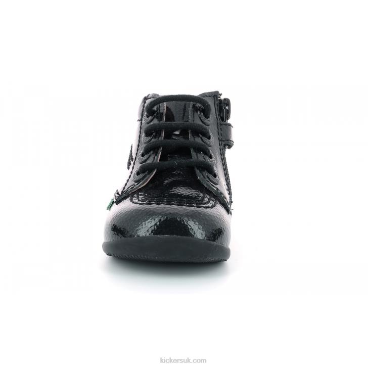 Billista Zip Black Perm Patent Kickers ZDBR912 Kids