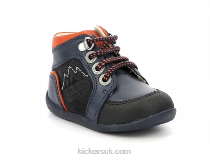 Bins Mountain Navy Orange Kickers ZDBR795 Kids