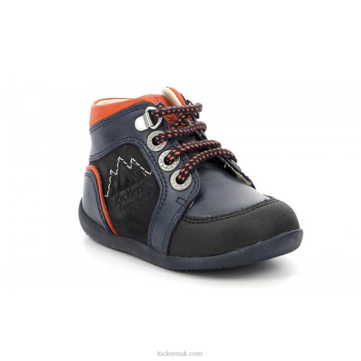 Bins Mountain Navy Orange Kickers ZDBR795 Kids