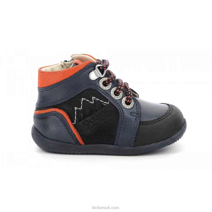 Bins Mountain Navy Orange Kickers ZDBR795 Kids
