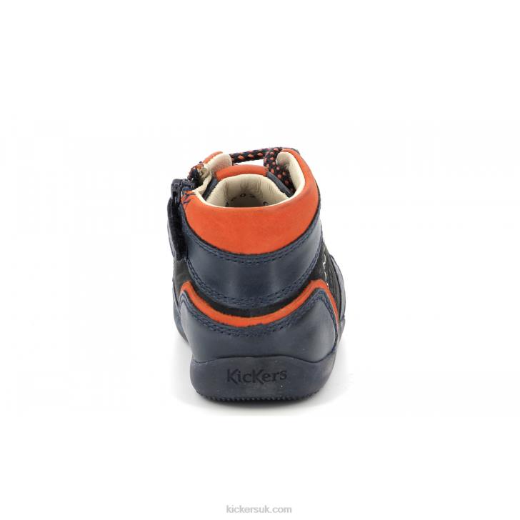 Bins Mountain Navy Orange Kickers ZDBR795 Kids