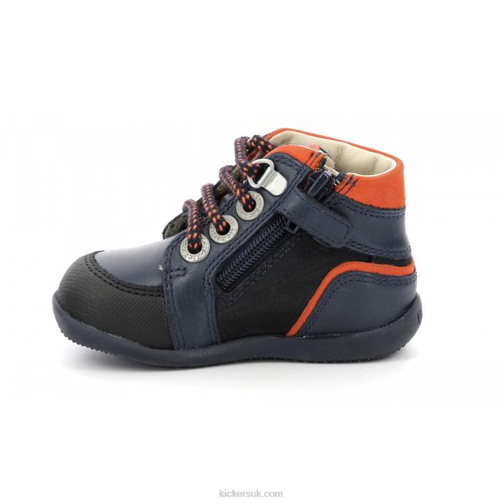 Bins Mountain Navy Orange Kickers ZDBR795 Kids