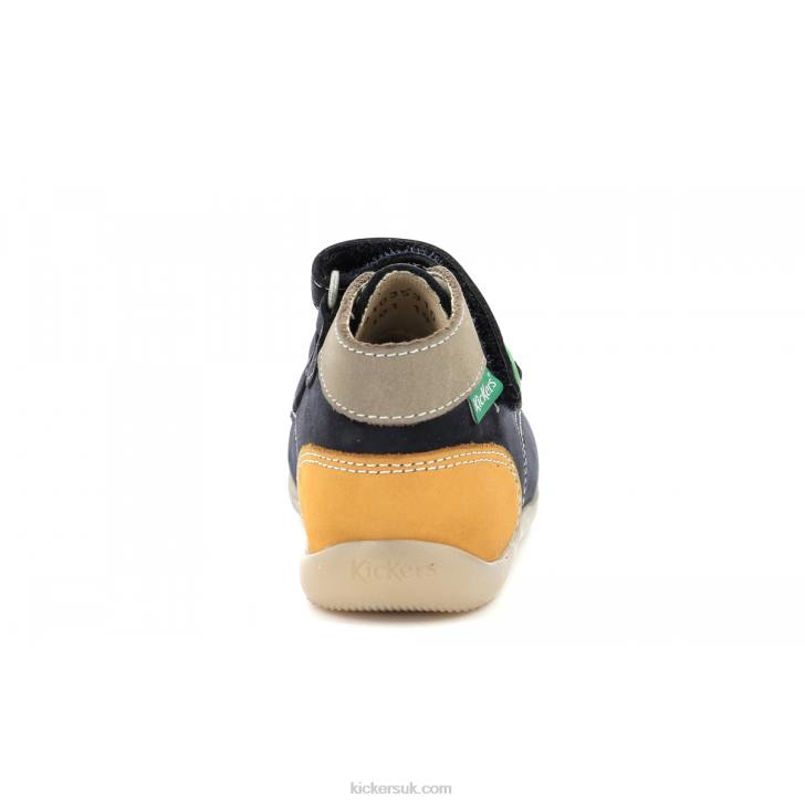 Bonkro-2 Navy Khaki Yellow Kickers ZDBR903 Kids