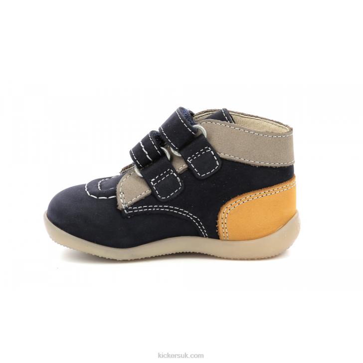 Bonkro-2 Navy Khaki Yellow Kickers ZDBR903 Kids