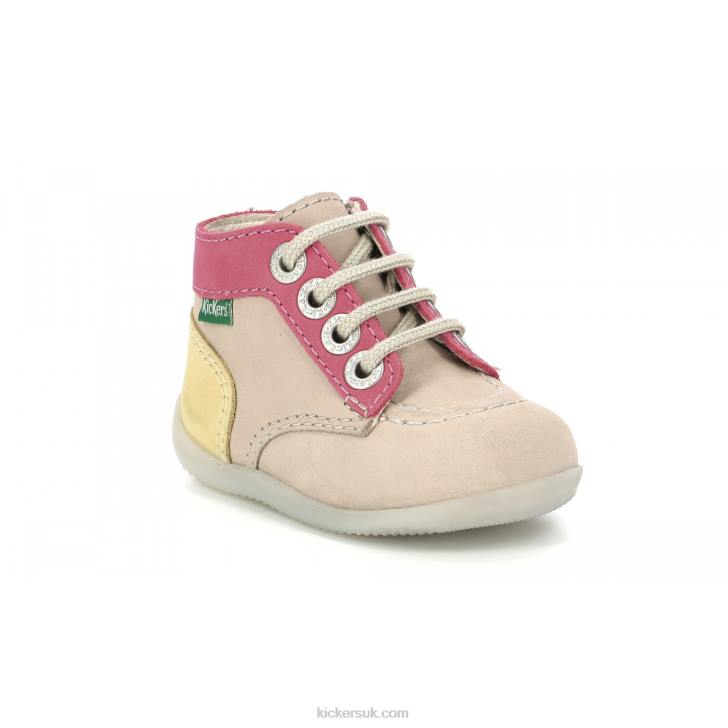 Bonzip-2 Beige Pink Yellow Kickers ZDBR768 Kids