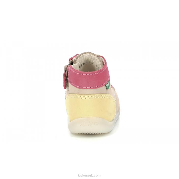Bonzip-2 Beige Pink Yellow Kickers ZDBR768 Kids