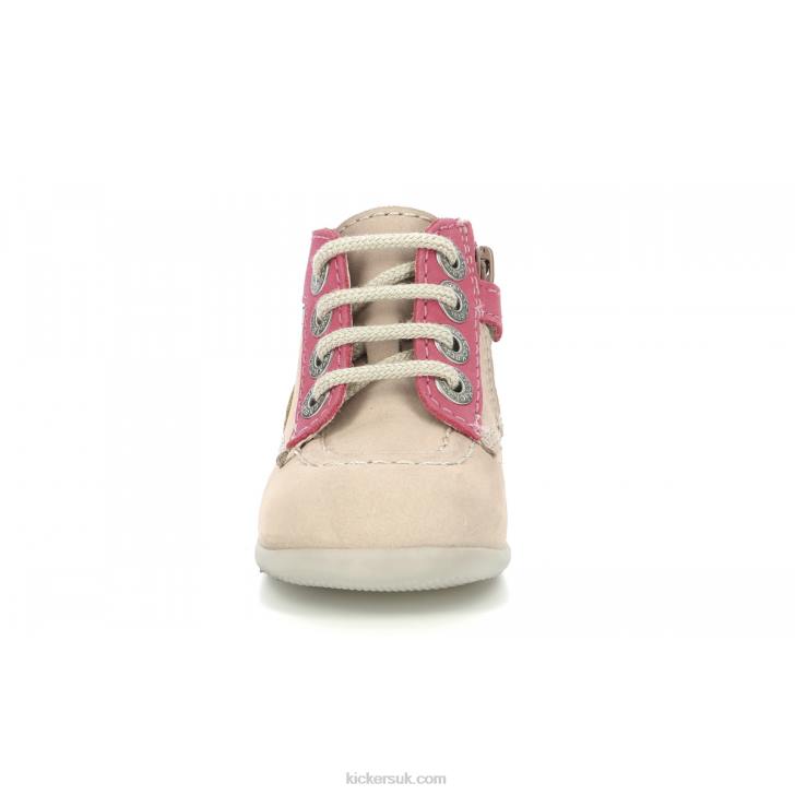 Bonzip-2 Beige Pink Yellow Kickers ZDBR768 Kids