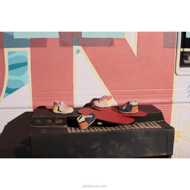 Bonzip-2 Beige Pink Yellow Kickers ZDBR768 Kids