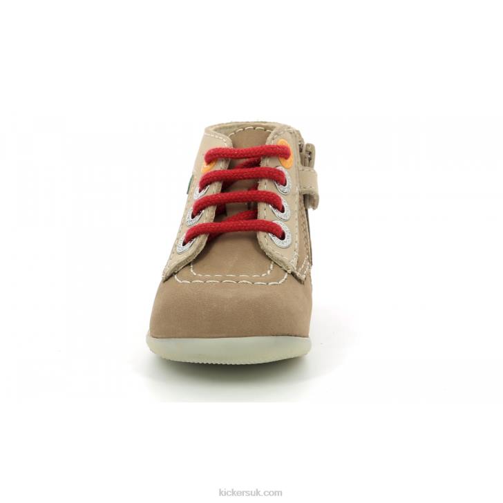 Bonzip-2 Beige Red Kickers ZDBR769 Kids