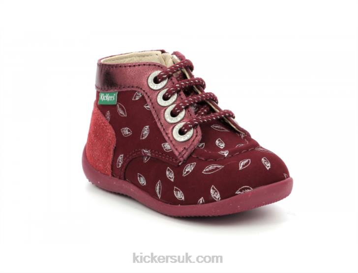 Bonzip-2 Burgundy Printed Kickers ZDBR770 Kids