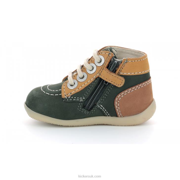 Bonzip-2 Khaki Yellow Camel Kickers ZDBR775 Kids