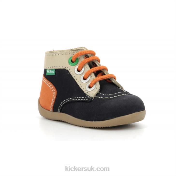 Bonzip-2 Navy Beige Orange Kickers ZDBR767 Kids