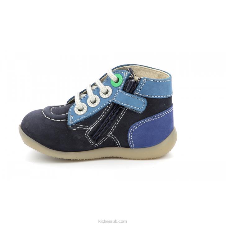 Bonzip-2 Navy Blue Tricolor Kickers ZDBR779 Kids