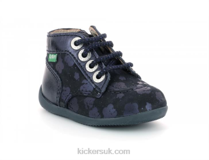 Bonzip-2 Navy Flower Kickers ZDBR920 Kids
