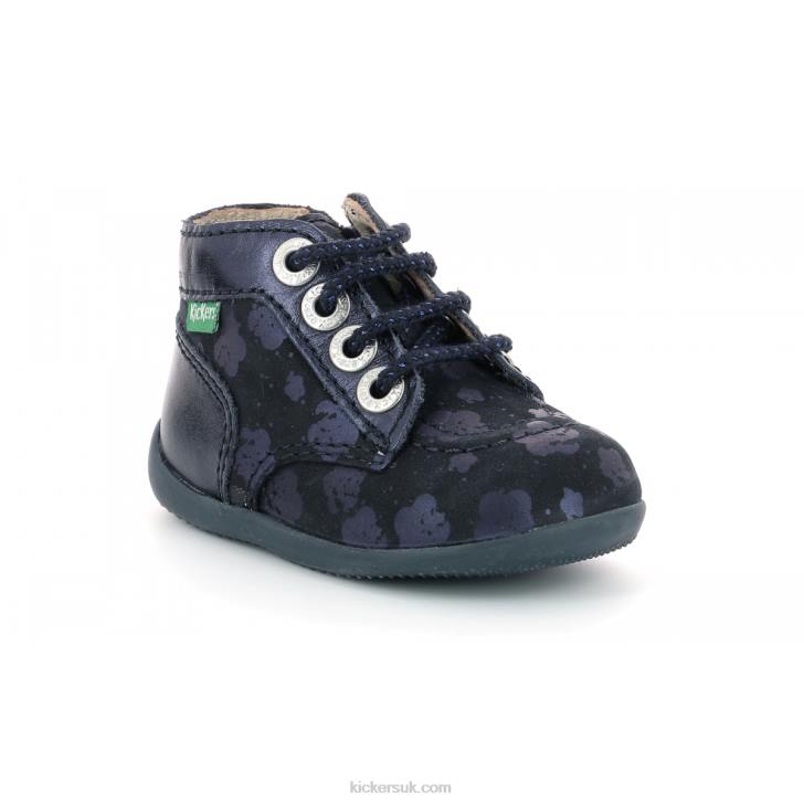Bonzip-2 Navy Flower Kickers ZDBR920 Kids