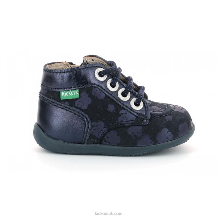 Bonzip-2 Navy Flower Kickers ZDBR920 Kids