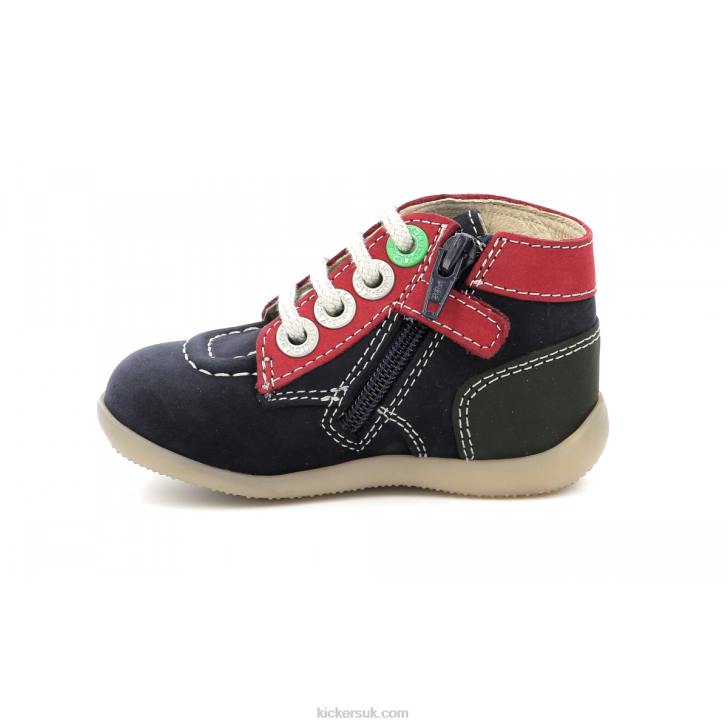 Bonzip-2 Navy Red Green Kickers ZDBR778 Kids