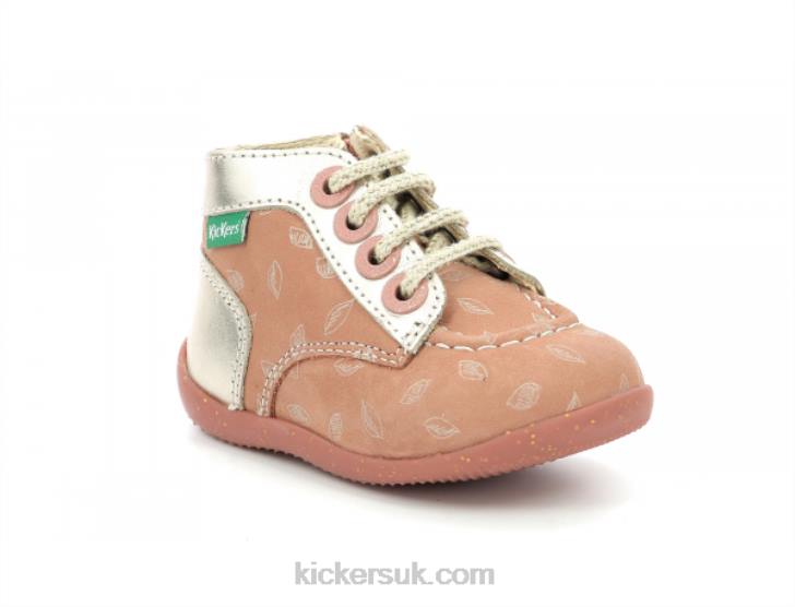 Bonzip-2 Pink Gold Printed Kickers ZDBR766 Kids