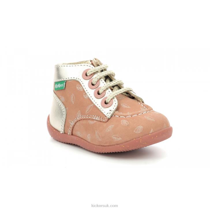 Bonzip-2 Pink Gold Printed Kickers ZDBR766 Kids