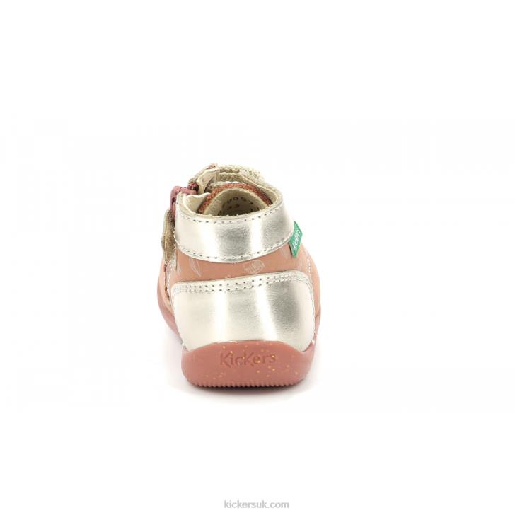 Bonzip-2 Pink Gold Printed Kickers ZDBR766 Kids