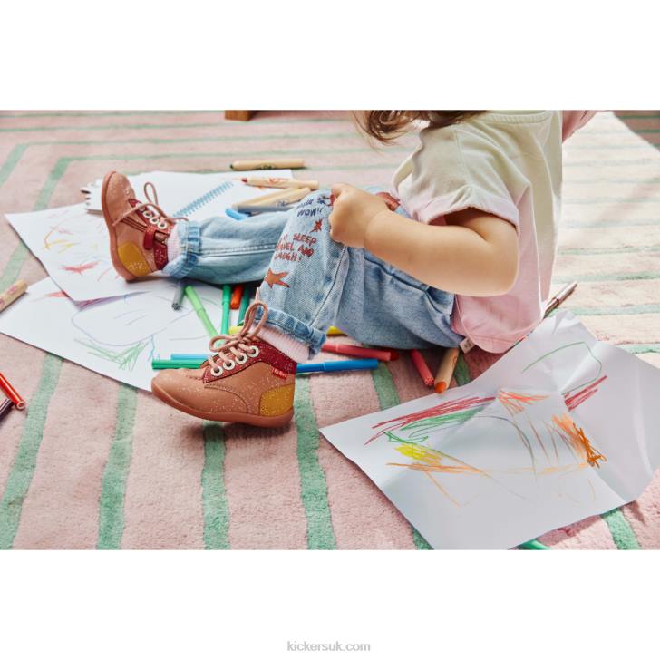 Bonzip-2 Pink Red Yellow Kickers ZDBR774 Kids